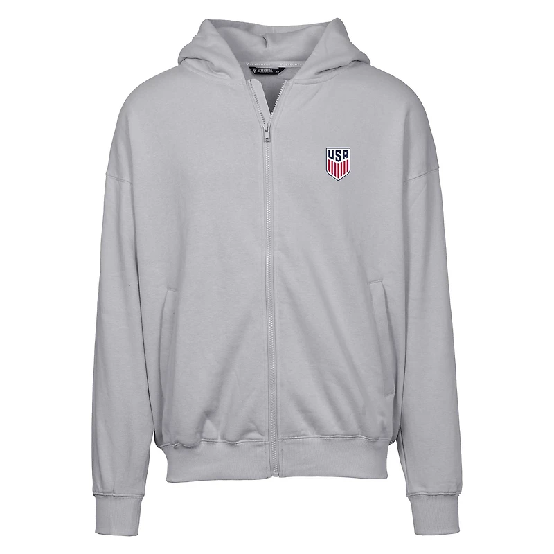 Sweat à capuche entièrement zippé USMNT Uphill pour homme, gris, Levelwear