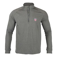 Men's Levelwear  Heather Charcoal USMNT Calibre Quarter-Zip Pullover Top