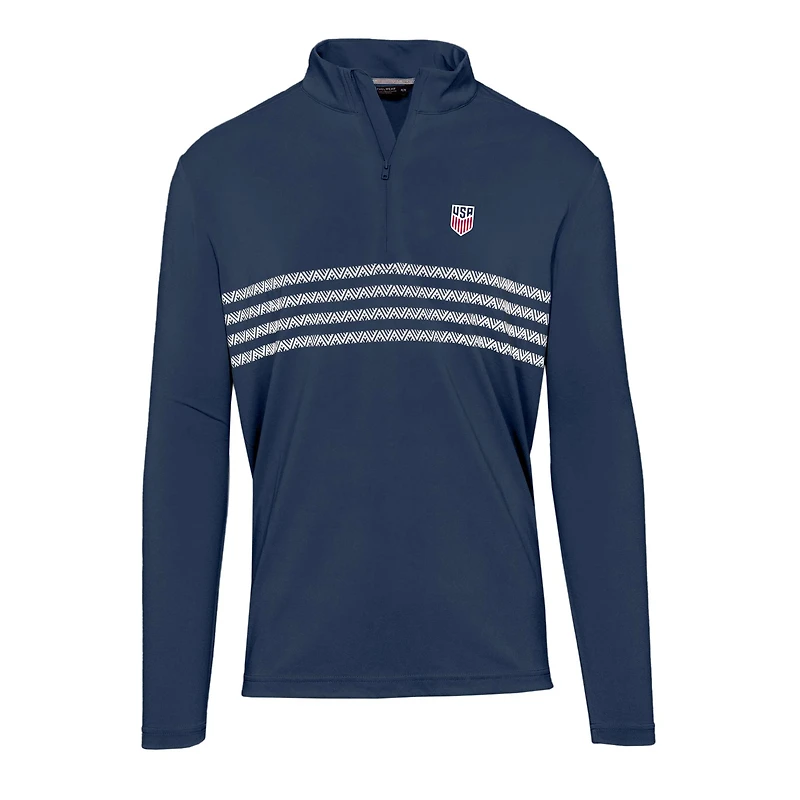 Men's Levelwear Navy USMNT Asher Quarter-Zip Pullover Top