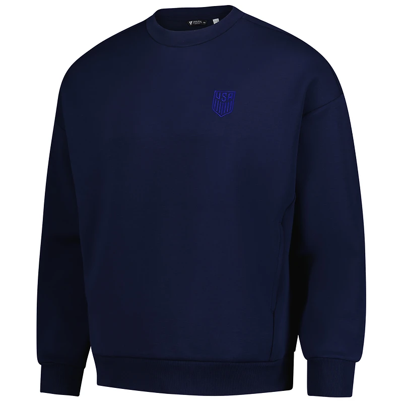 Sweat-shirt à enfiler USMNT Luxe Signature Lineage Tri-Blend pour homme de la marque Levelwear Navy