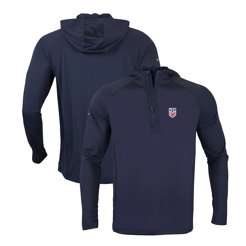 Men's Levelwear Navy USMNT Zander Quarter-Zip Pullover Hoodie