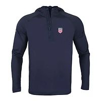 Men's Levelwear Navy USMNT Zander Quarter-Zip Pullover Hoodie