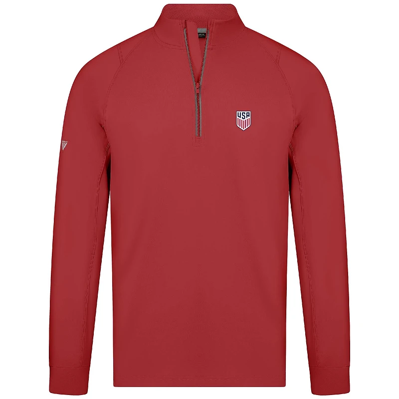 Men's Levelwear Red USMNT Theory Quarter-Zip Pullover