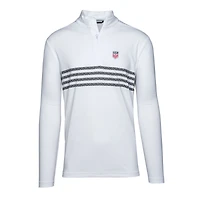 Men's Levelwear White USMNT Asher Quarter-Zip Pullover Top