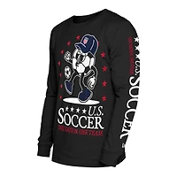 T-shirt sport à manches longues New Era noir USMNT Old School pour homme
