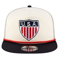 Casquette snapback rétro de golfeur New Era crème USMNT 1950 pour homme