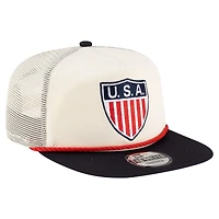 Casquette snapback rétro de golfeur New Era crème USMNT 1950 pour homme