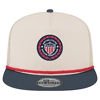 Casquette snapback rétro golfeur New Era crème USMNT 1986 pour homme