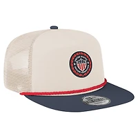 Casquette snapback rétro golfeur New Era crème USMNT 1986 pour homme