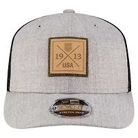 Casquette ajustable extensible à boutons-pression New Era gris chiné USMNT 9SEVENTY COOLERA pour homme