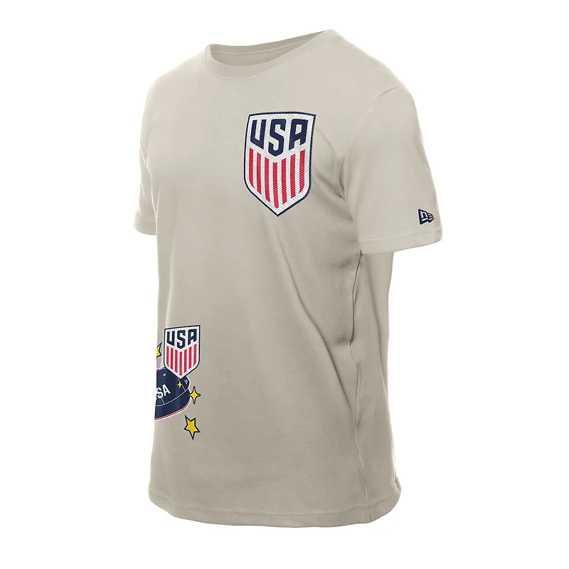 T-shirt beige clair New Era pour homme avec logo USMNT Select