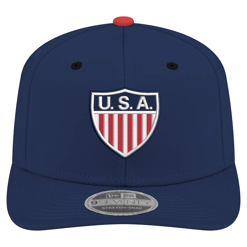 Casquette extensible New Era USMNT 1950 Retro 9SEVENTY bleu marine pour homme