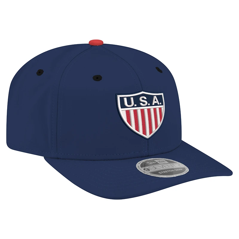 Casquette extensible New Era USMNT 1950 Retro 9SEVENTY bleu marine pour homme