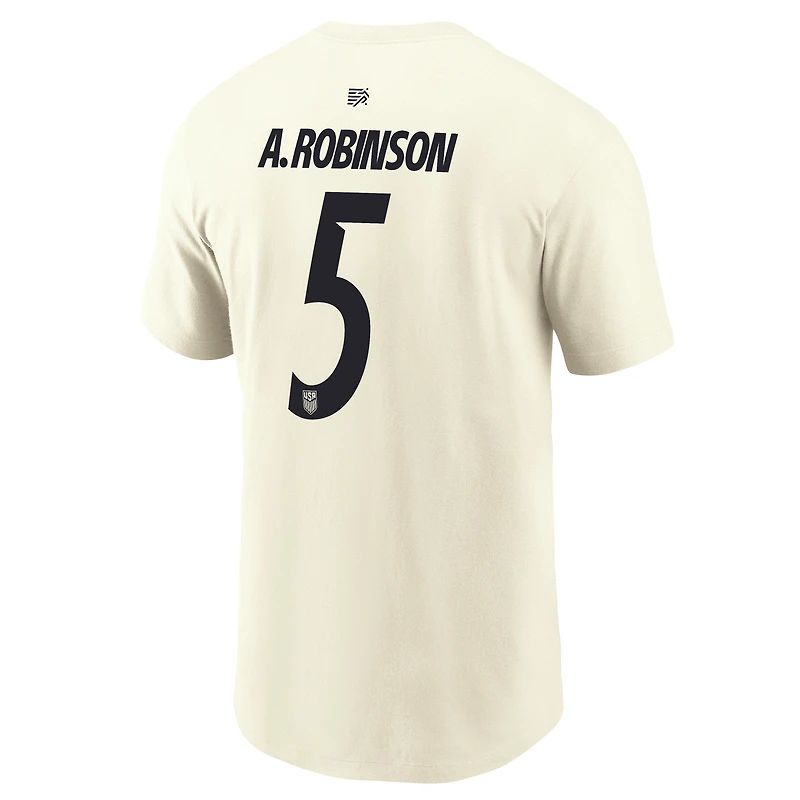 T-shirt domicile Nike Antonee Robinson crème USMNT pour homme, avec nom et numéro
