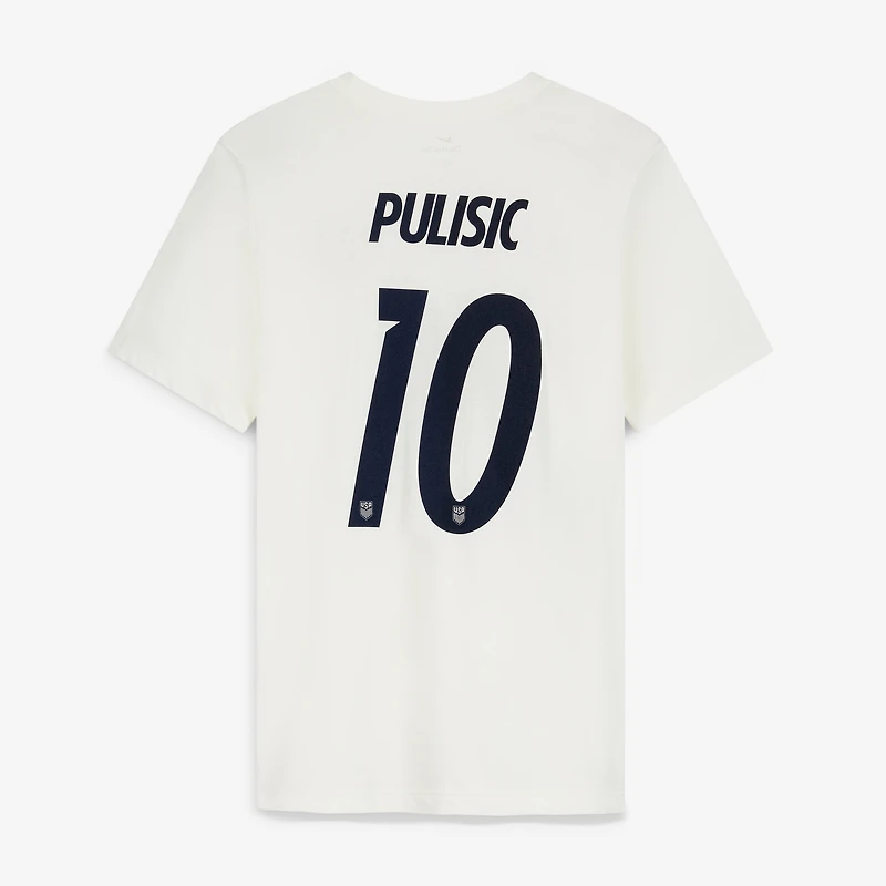Men's Nike Christian Pulisic Cream USMNT Home Name & Number T-Shirt