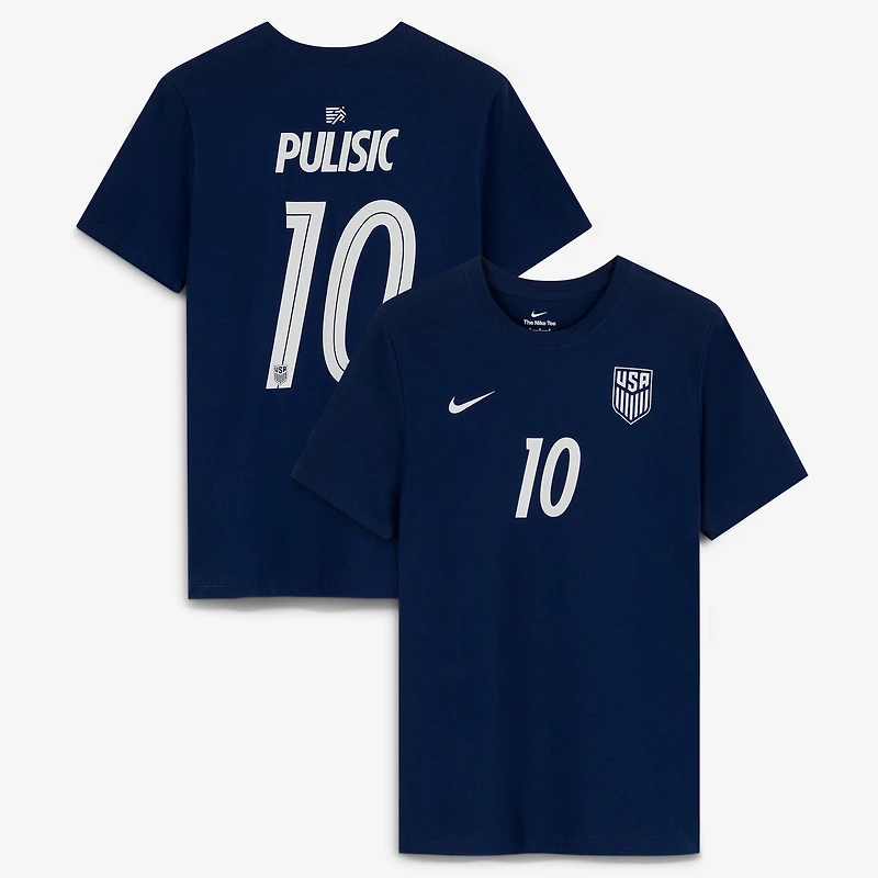 Men's Nike Christian Pulisic Navy USMNT Away Name & Number T-Shirt