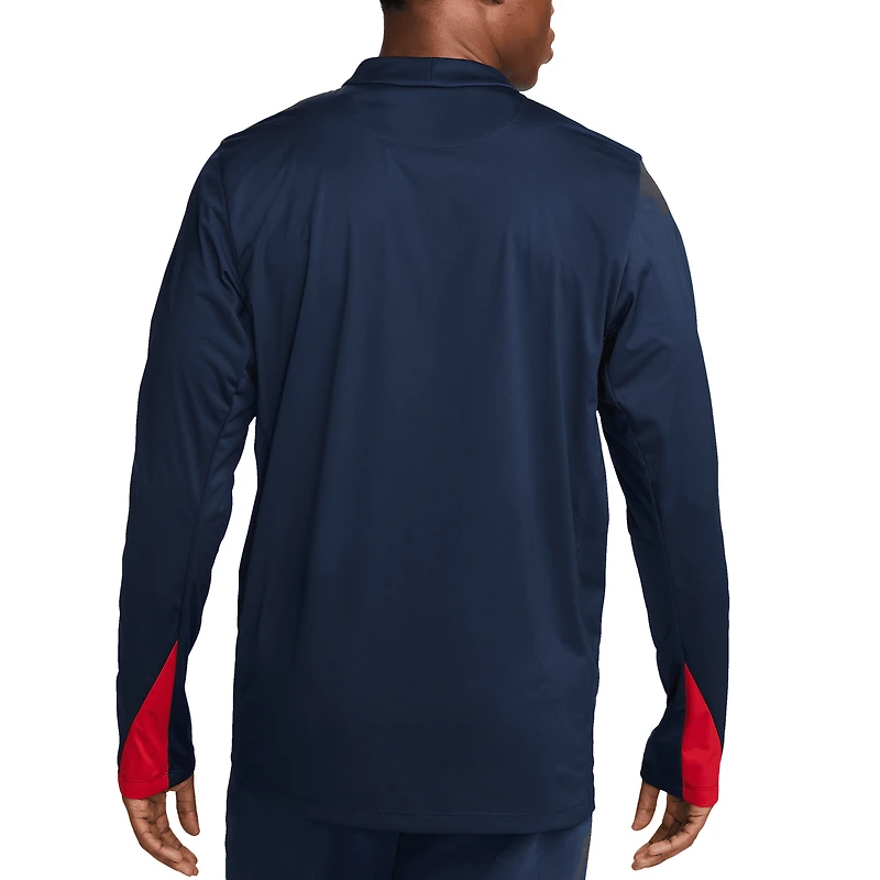 Men's Nike  Navy USMNT 2024 Strike Drill Performance Quarter-Zip Pullover Top