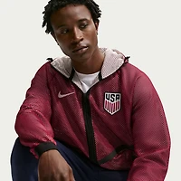 Men's Nike Red USMNT 2026 Anthem Mesh Dri-FIT Full-Zip Hooded Jacket