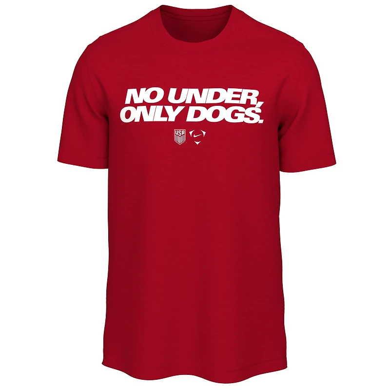 Men's Nike Red USMNT No Under Only Dogs T-Shirt