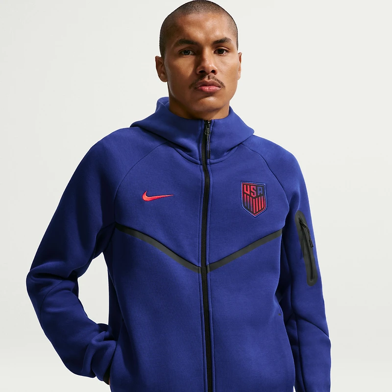 Men's Nike Royal USMNT 2026 Tech Fleece Windrunner Raglan Full-Zip Hoodie