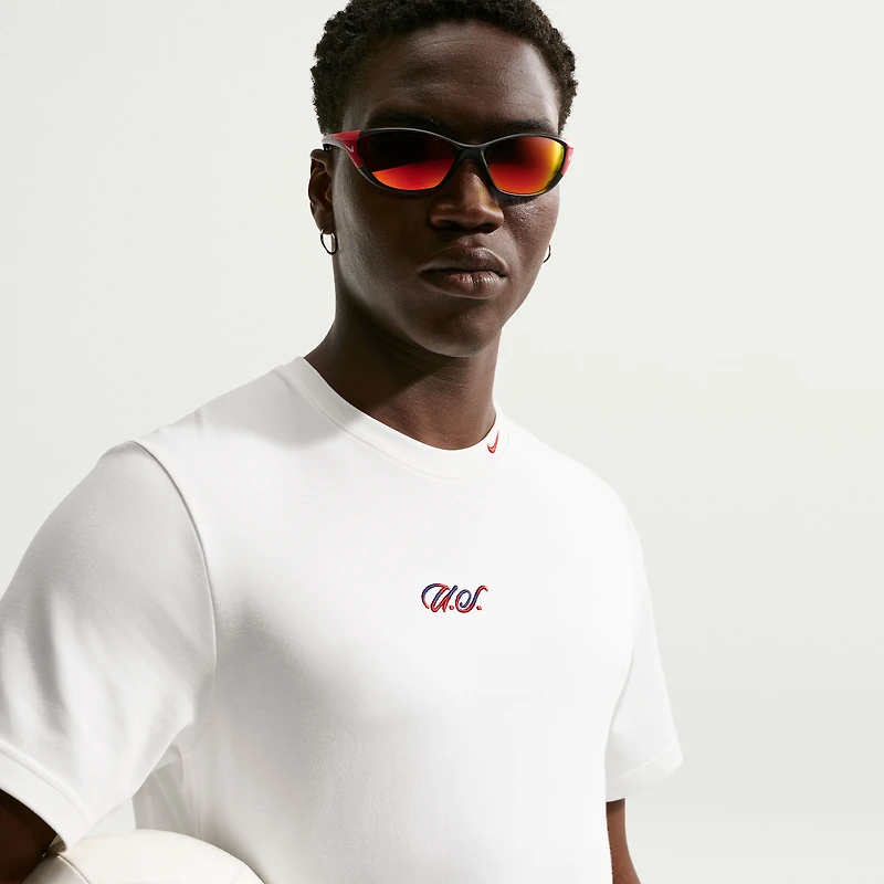 T-shirt Nike Dri-FIT blanc pour homme, modèle USMNT 2026 Primary Statement