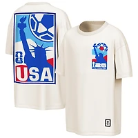 T-shirt oversize crème Outerstuff USA Post Card pour homme