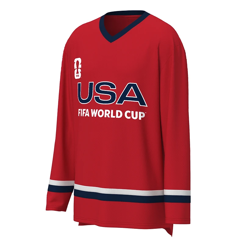 Maillot de hockey sur glace rouge Outerstuff pour homme, Coupe du Monde la FIFA 2026, États-Unis.