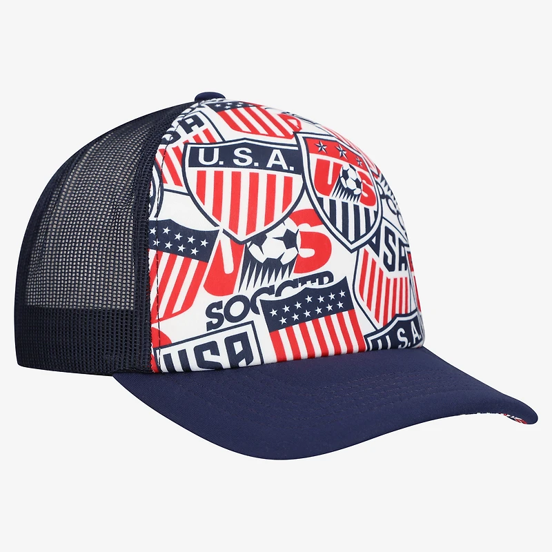 Men's Sport Design Sweden White USMNT Trucker Crest Foam Adjustable Hat