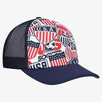 Men's Sport Design Sweden  White USMNT Trucker Crest Foam Adjustable Hat