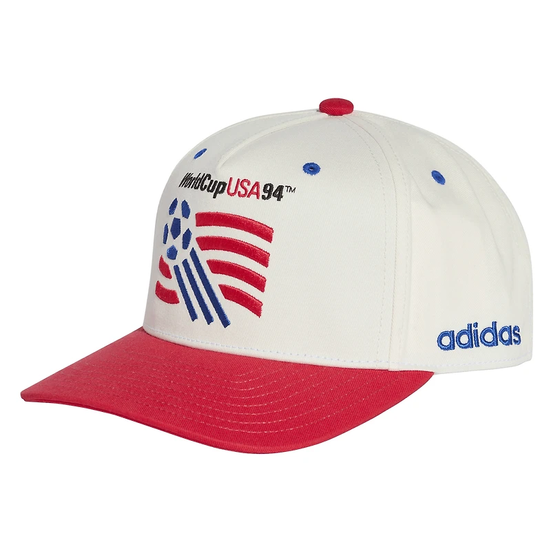 Unisex adidas  White/Red USMNT  1994 World Cup Graphic Adjustable Hat