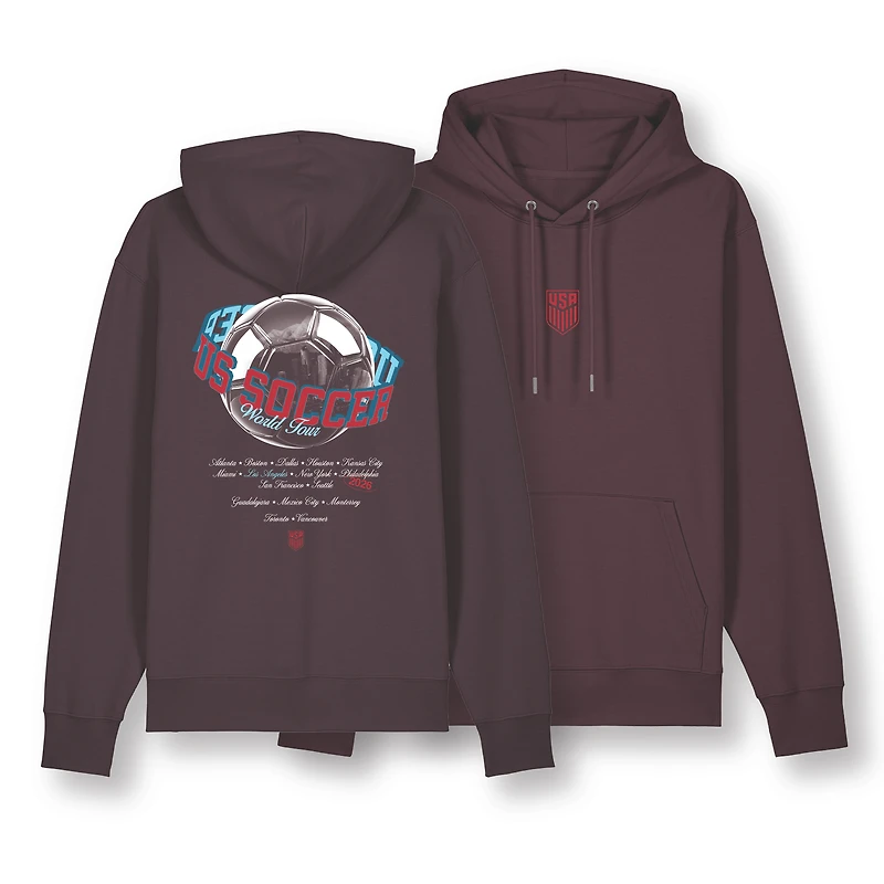 Unisex Uscape Apparel Brown USMNT Oversized Los Angeles Globe Hoodie