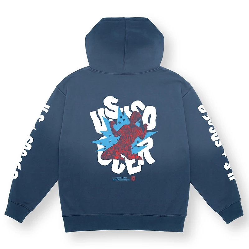 Sweat à capuche unisexe Uscape Apparel bleu marine USMNT surdimensionné Celebrate