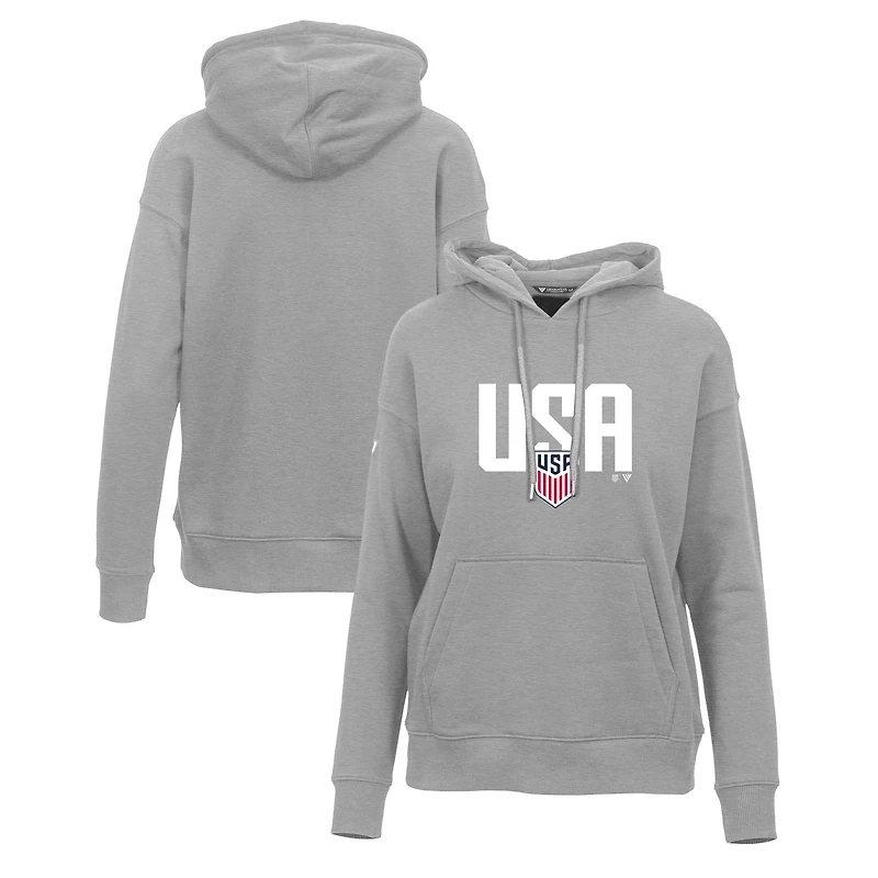 Sweat à capuche gris Levelwear USMNT Podium Mascot pour femme