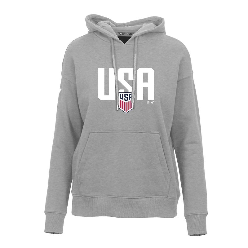Sweat à capuche gris Levelwear USMNT Podium Mascot pour femme