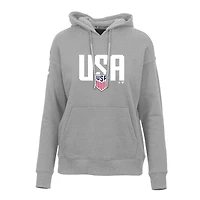 Sweat à capuche gris Levelwear USMNT Podium Mascot pour femme