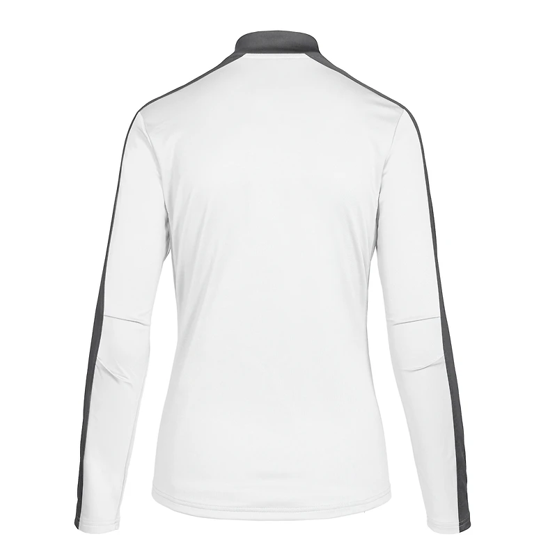 Haut à enfiler USMNT Remi blanc quart de zip pour femme Levelwear