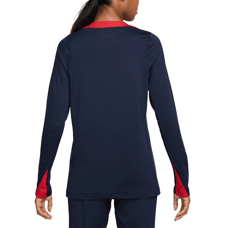Women's Nike  Navy USMNT 2024 Strike Performance Long Sleeve Top