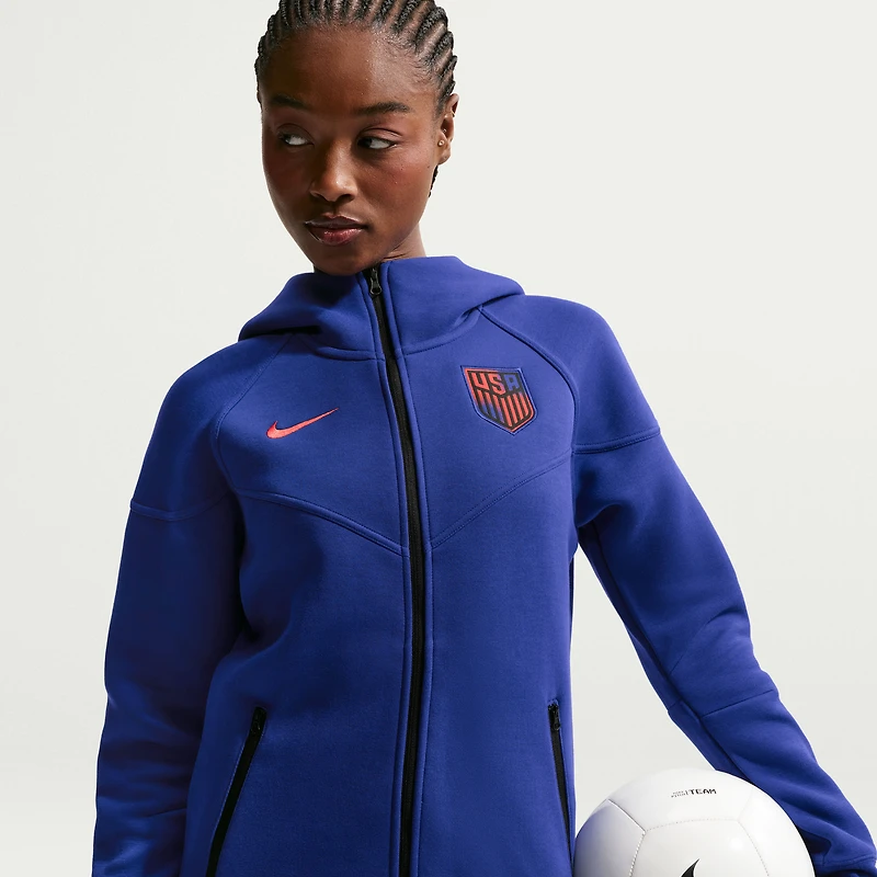 Sweat à capuche zippé Nike Royal USMNT Tech Fleece Windrunner pour femme
