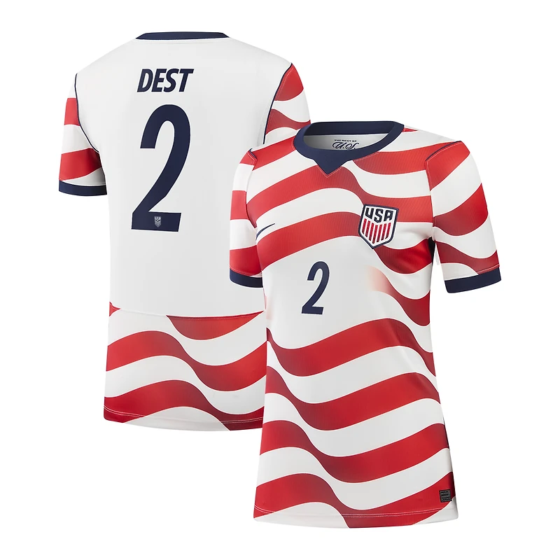 Women's Nike Sergiño Dest White USMNT 2026 Home Stadium Replica Jersey