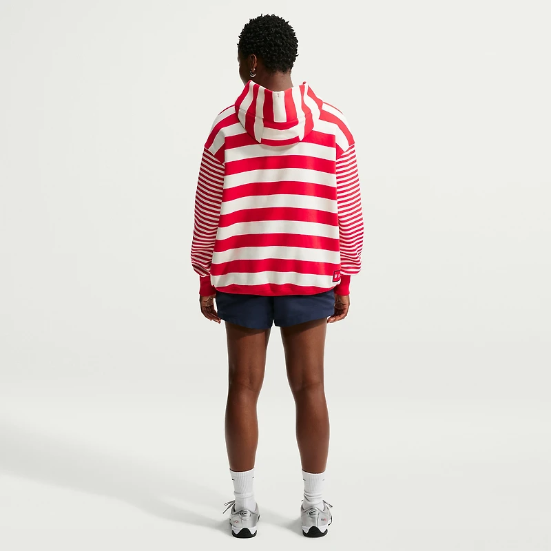 Women's Nike White/Red USMNT Oversized Phoenix Fleece Hoodie