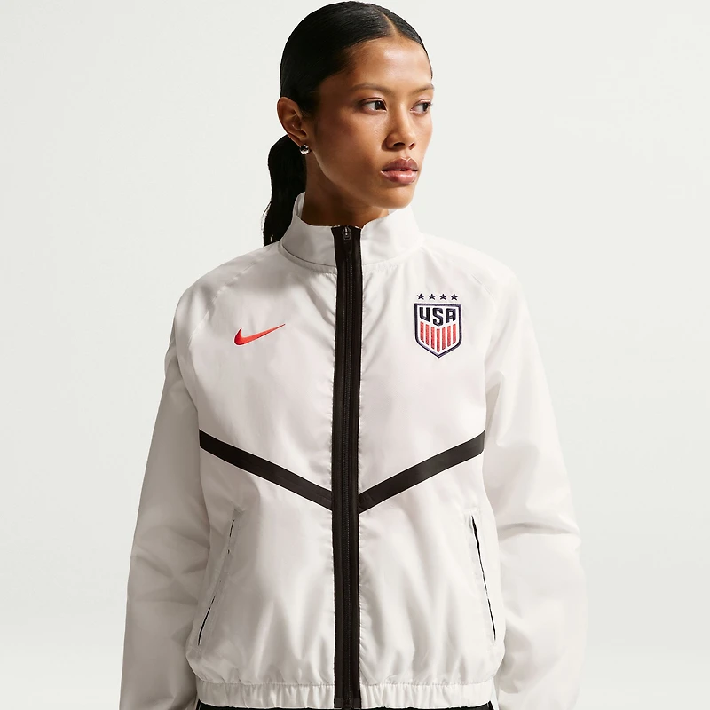 Women's Nike White USMNT 2026 Anthem Dri-FIT Full-Zip Jacket