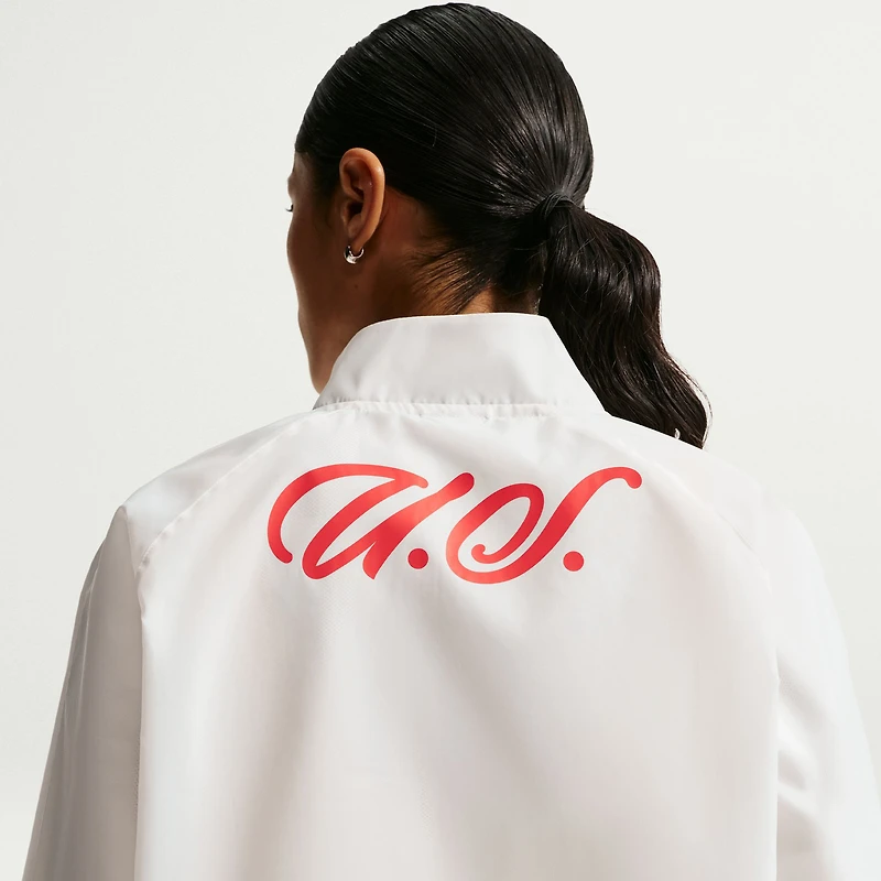 Veste zippée Nike blanche pour femme USMNT 2026 Anthem Dri-FIT