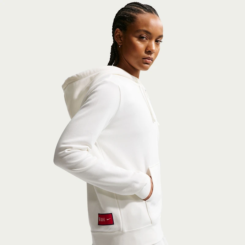 Sweat à capuche zippé Nike USMNT Club Fleece blanc pour femme