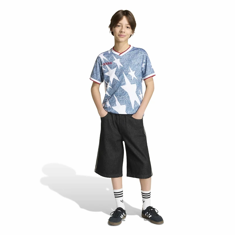 Youth adidas Blue  USA 1994 Denim Graphic Fashion Jersey