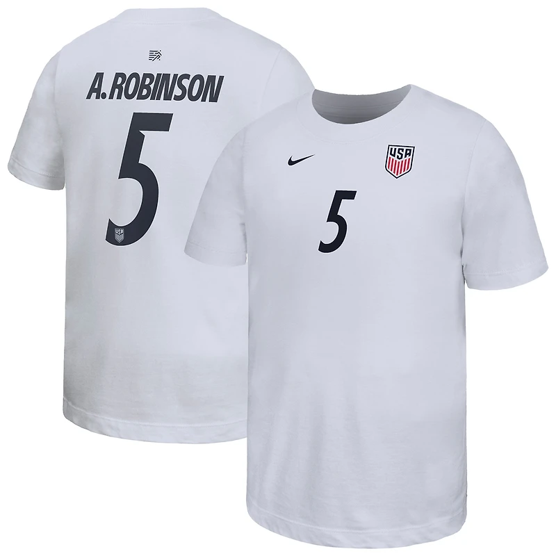 Youth Nike Antonee Robinson White USMNT Home Name & Number T-Shirt