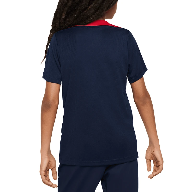 Haut Nike USMNT 2024 Strike Performance bleu pour enfant