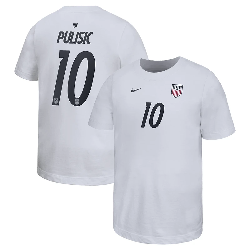 Youth Nike Christian Pulisic White USMNT Home Name & Number T-Shirt