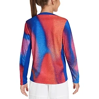 Haut à manches longues d'avant-match Nike rouge/bleu USMNT 2024 Academy Pro pour jeune