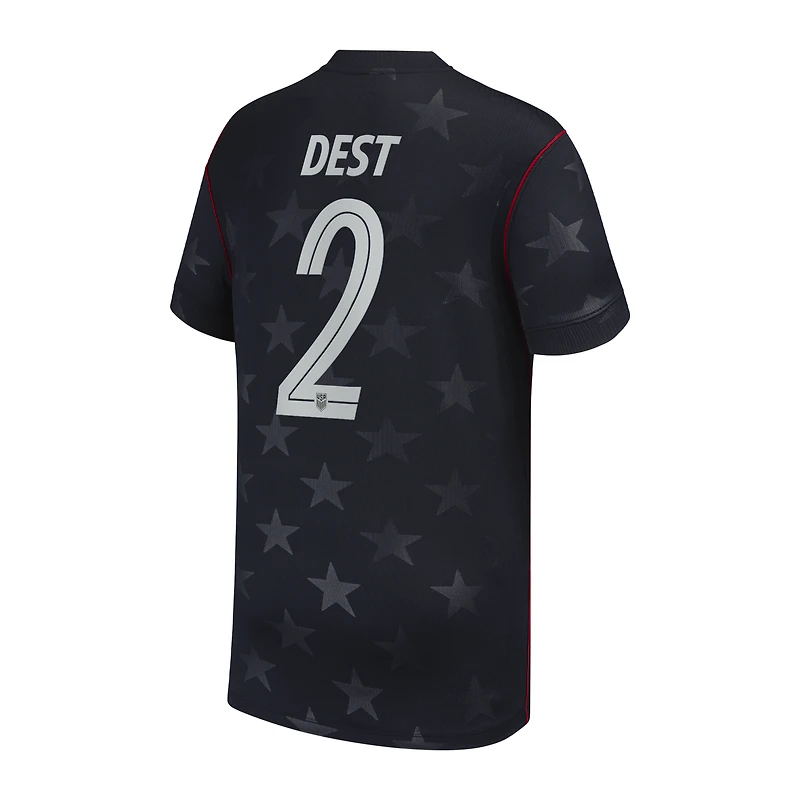 Maillot authentique extérieur Nike Sergiño Dest bleu USMNT 2026/27 pour jeune