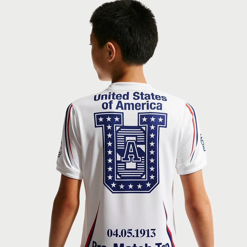 Maillot d'avant-match Nike USMNT x VAA 2026 blanc pour enfant